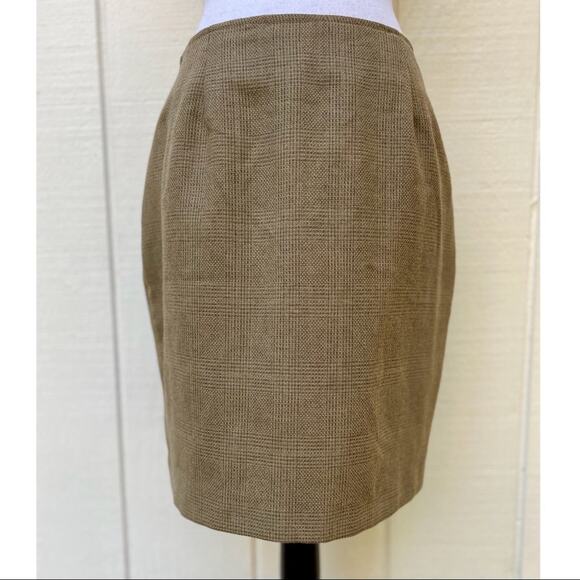 Vintage Annie Alexander Pleated Wool Pencil Skirt Sz 12 - Picture 1 of 5